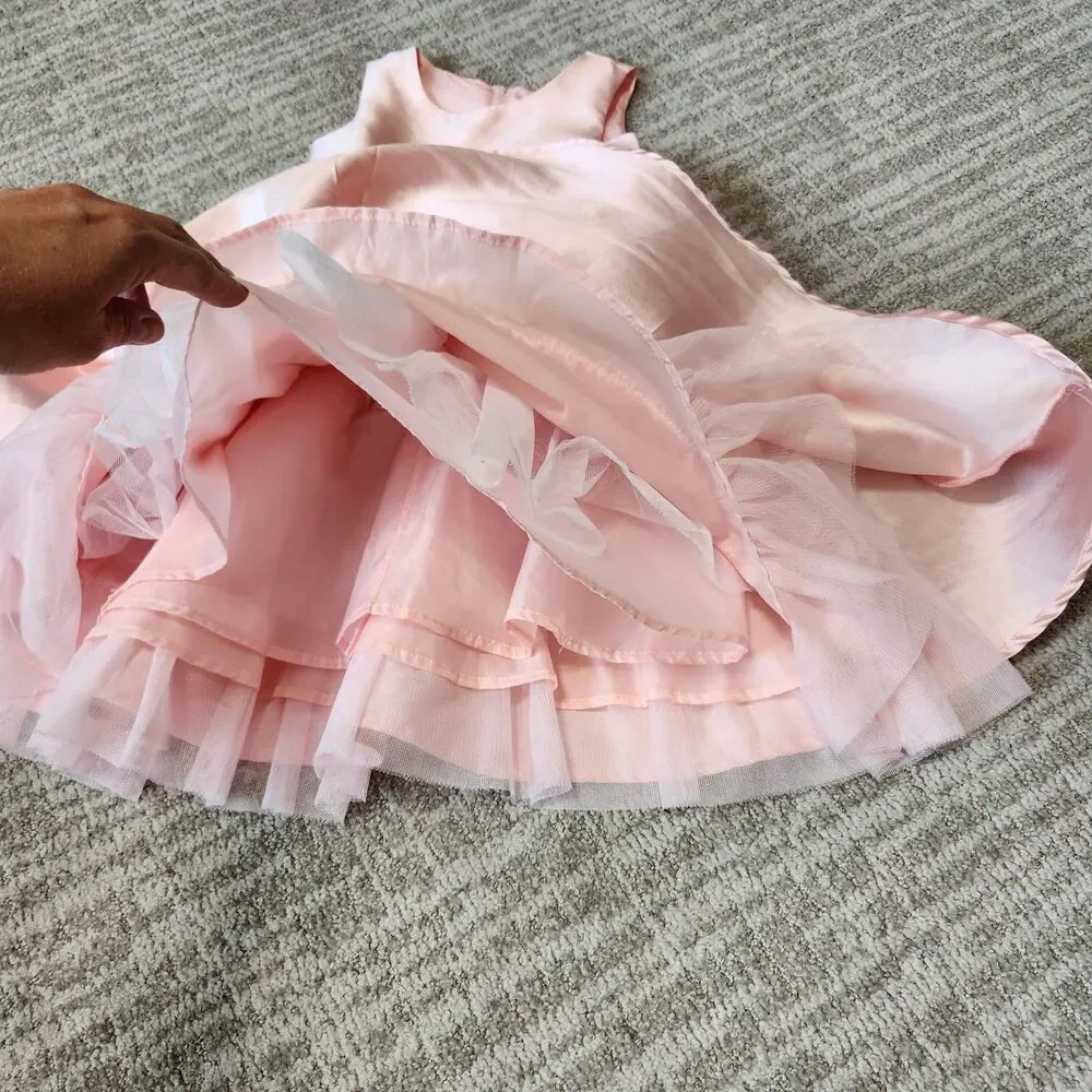 Rare Editions special occasion satin fit & flare sleeveless dress pink size 5